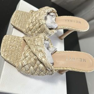 🏆 NWT - Meshki Agatha Wicker Mules